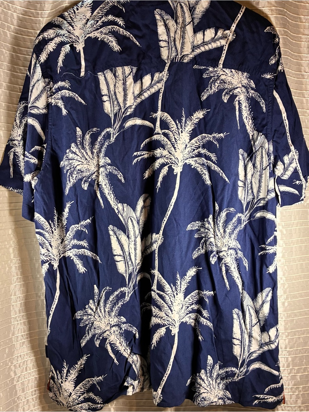 Margaritaville Navy and White Palm-Print Short Sleeve Button-Down Shirt - Picture 2 of 6